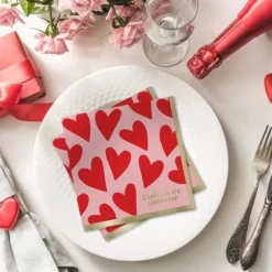 10 serviettes en papier - 33 x 33 cm - Saint-Valentin - Collection Chéri Chérie