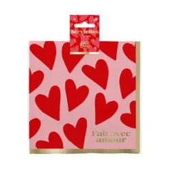 10 serviettes en papier - 33 x 33 cm - Saint-Valentin - Collection Chéri Chérie
