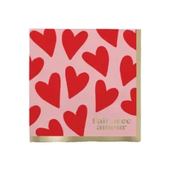 10 serviettes en papier - 33 x 33 cm - Saint-Valentin - Collection Chéri Chérie