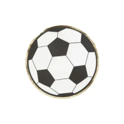 16 Serviettes - Football - Noir, Blanc et Or