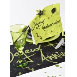 20 Serviettes "Joyeux Anniversaire" - Vert