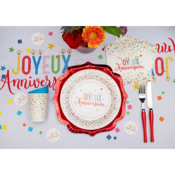 12 serviettes "Joyeux Anniversaire" en papier - 33 x 33 cm - Collection Anni' Festy