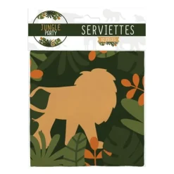 10 serviettes "Joyeux Anniversaire" en papier - 26 x 26 cm - Collection Jungle Party