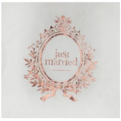 20 Serviettes - Just Married - Métal Rose Gold