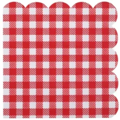 20 serviettes à motifs vichy en papier - 32 x 32 cm - Collection À la campagne