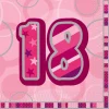 Serviettes Ouate Anniversaire "Glitz" 18 ans Rose