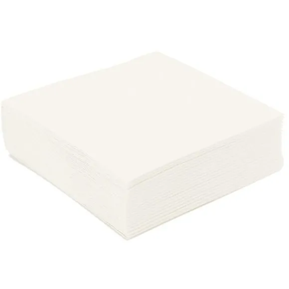 100 Serviettes Ouate de Cellulose - Blanc
