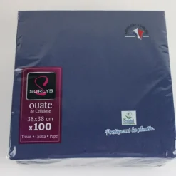 100 Serviettes Ouate de Cellulose - Bleu Vif