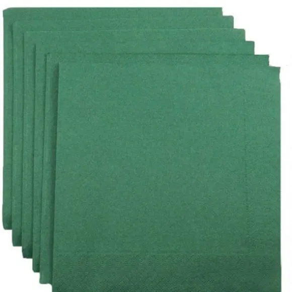100 Serviettes Ouate de Cellulose - Vert Sapin