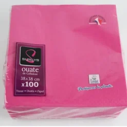 100 Serviettes Ouate de Cellulose - Framboise