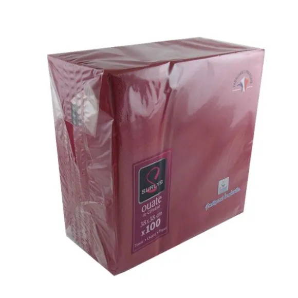 100 Serviettes Ouate de Cellulose Bordeaux