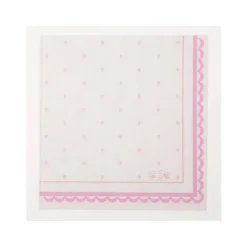 16 Serviettes à pois - Blanc et Rose