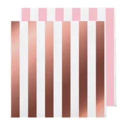 16 Serviettes à Rayures Rose Gold