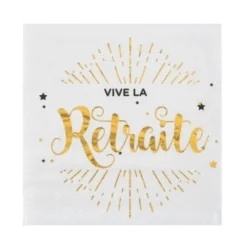 20 Serviettes "Vive la Retraite" - Elégant