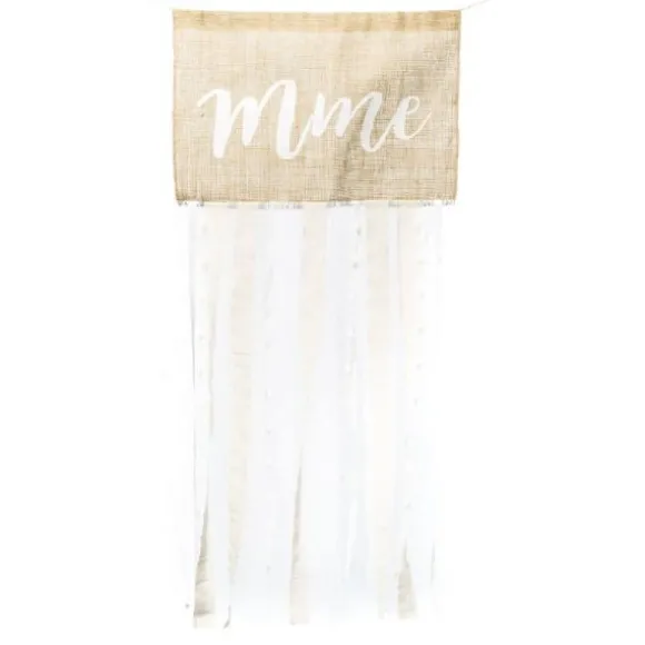 Set de 2 Fanions en toile de jute - Mr & Mme - 40 x 90 cm