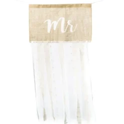 Set de 2 Fanions en toile de jute - Mr & Mme - 40 x 90 cm