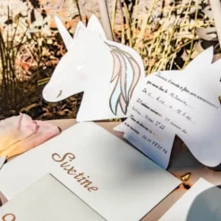 Set de 4 invitations avec enveloppes - Collection Dinosaure Kraft