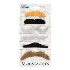 Set de 6 Moustaches Adhésives - Couleurs Naturelles