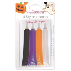 Set de 4 stylos choco - Couleurs d'Halloween
