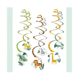 6 Spirales à suspendre - Les Animaux de la Jungle