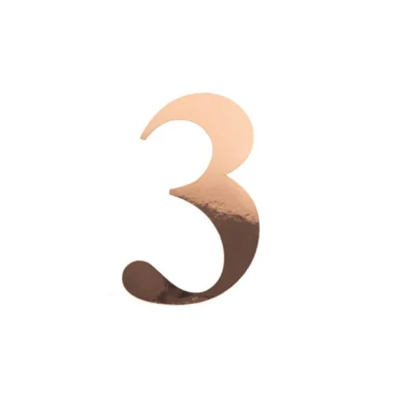 Sticker en forme de chiffre - 15 cm - Rose Gold - Chiffre au choix