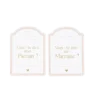 2 stickers bouteille "Veux-tu être mon parrain / ma marraine" - 8 x 11 cm - Collection Baptême Blanc et Or - Couleur au choix
