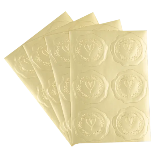 24 stickers dorés avec effet de cachet de cire - 3,5 cm