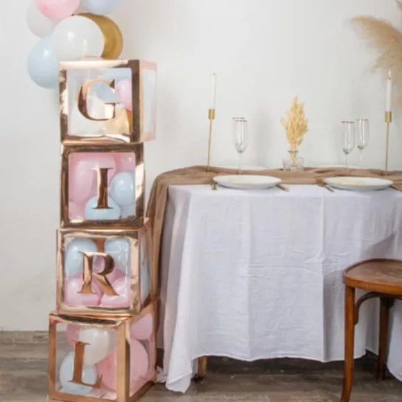 Stickers en forme de lettres pour baby shower - Or - Modèle au choix