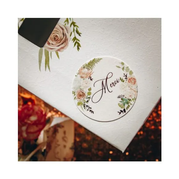 24 Stickers Merci - Collection Peony