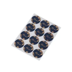 24 Stickers "Merci" Fougère Cuivre - Bleu Marine