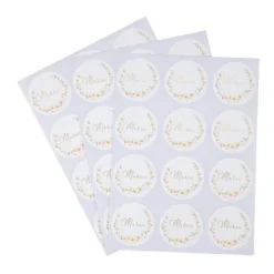 24 stickers "Merci" FSC® - Diamètre 5 cm - Collection Daisy