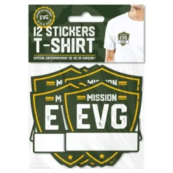 12 stickers "Mission EVG" - Collection Mission Enterrement de vie de garçon