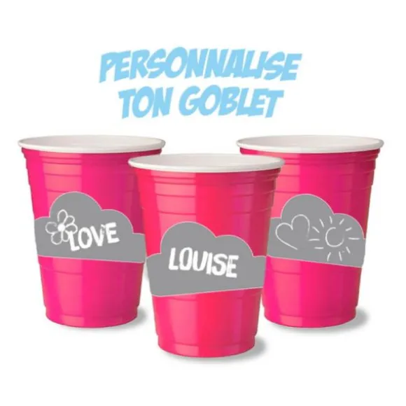 10 Stickers pour gobelets Personnalisables - Modèle au Choix