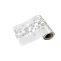 Sur-Chemin de Table Flocons de Noël - Argent