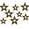 8 suspensions en papier Etoiles - Noir & Or