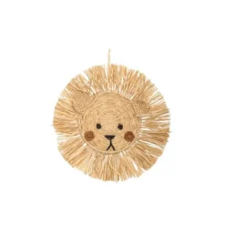 Suspension tête d'ourson en raphia - 38 cm