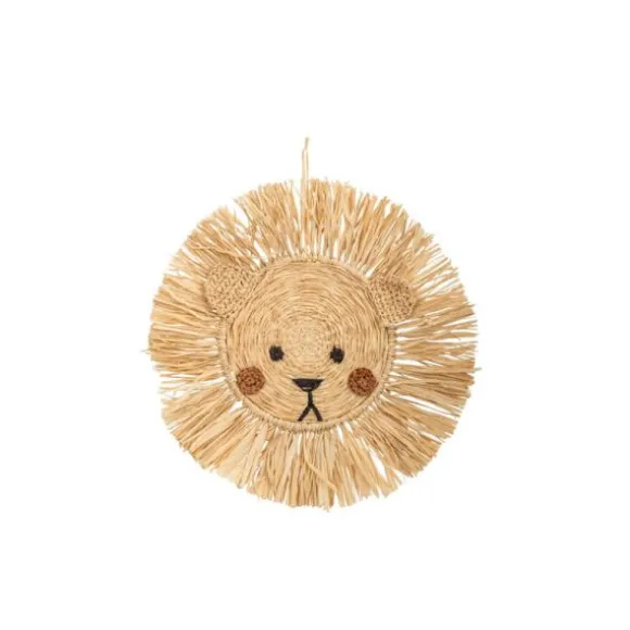 Suspension tête d'ourson en raphia - 38 cm