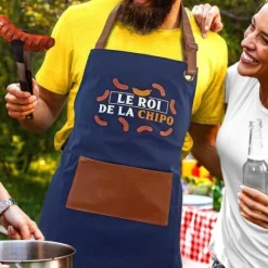 Tablier "Le roi de la chipo" - Collection Claquettes Chaussettes