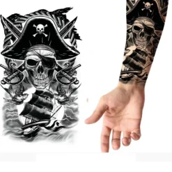Tatouage temporaire - 14 x 30 cm - Pirate
