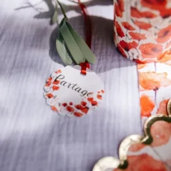 10 Étiquettes avec ruban - Collection Poppy Love