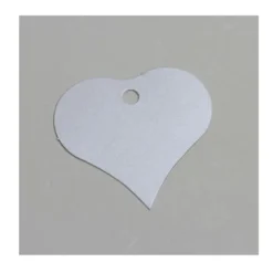 12 Étiquettes Nacrées – Cœur Argent