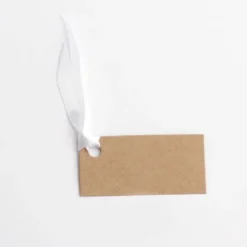 12 Étiquettes - Rectangle - Kraft - Muscade