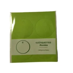 12 étiquettes vertes à personnaliser - Diamètre 5 cm