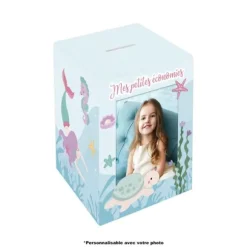 Tirelire personnalisable en bois pour enfant - Sirène
