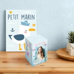Tirelire personnalisable en bois pour enfant - Sirène