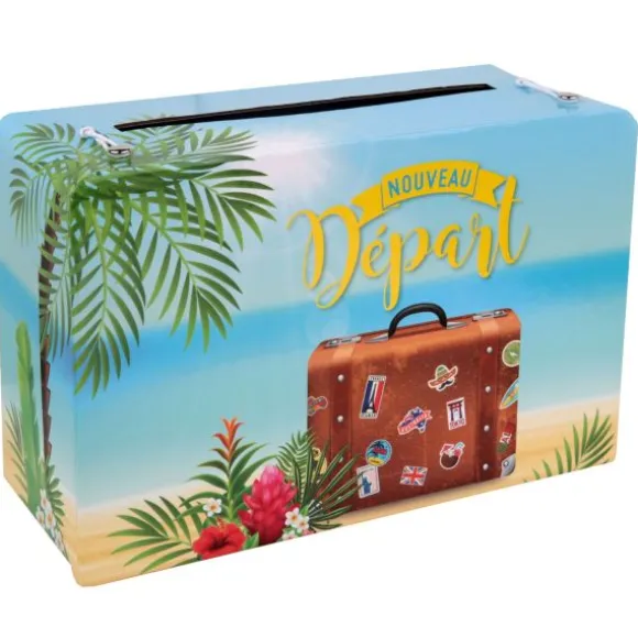 Tirelire valise - Retraite Tropicale - 24 cm
