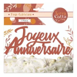 Top Gâteau - Joyeux Anniversaire - Collection Terracotta