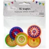 10 toupies en plastique - Multicolores - 4 cm environ