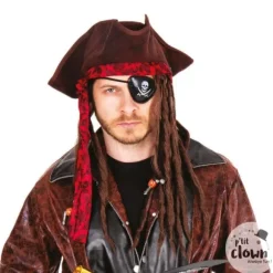 Tricorne de pirate avec dreadlocks