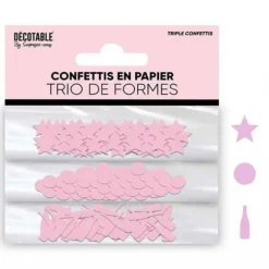Trio de formes de confettis de table en papier - Couleur au choix